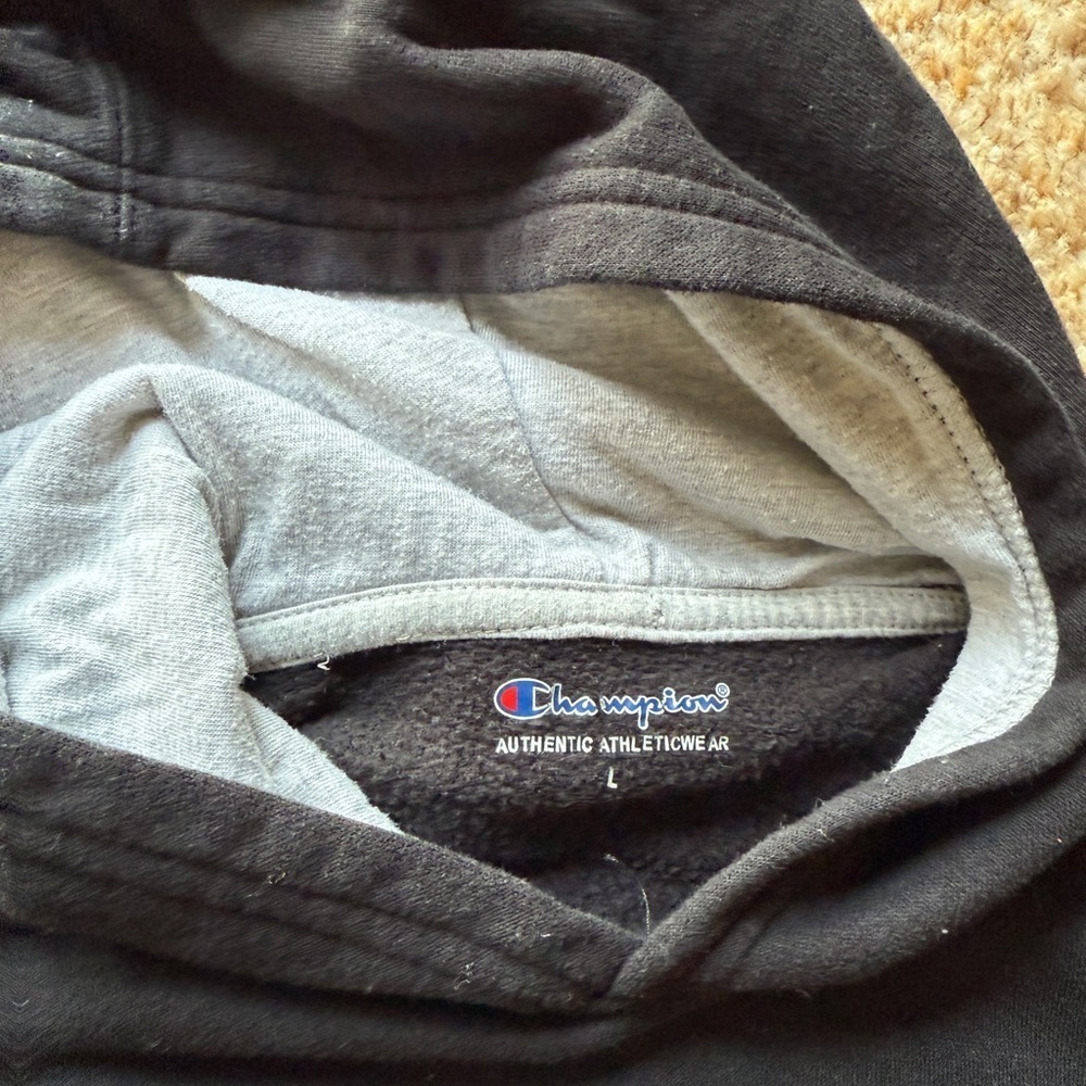 Champion Hoodie Sweatshirt, Youth large black - Picture 2 of 4